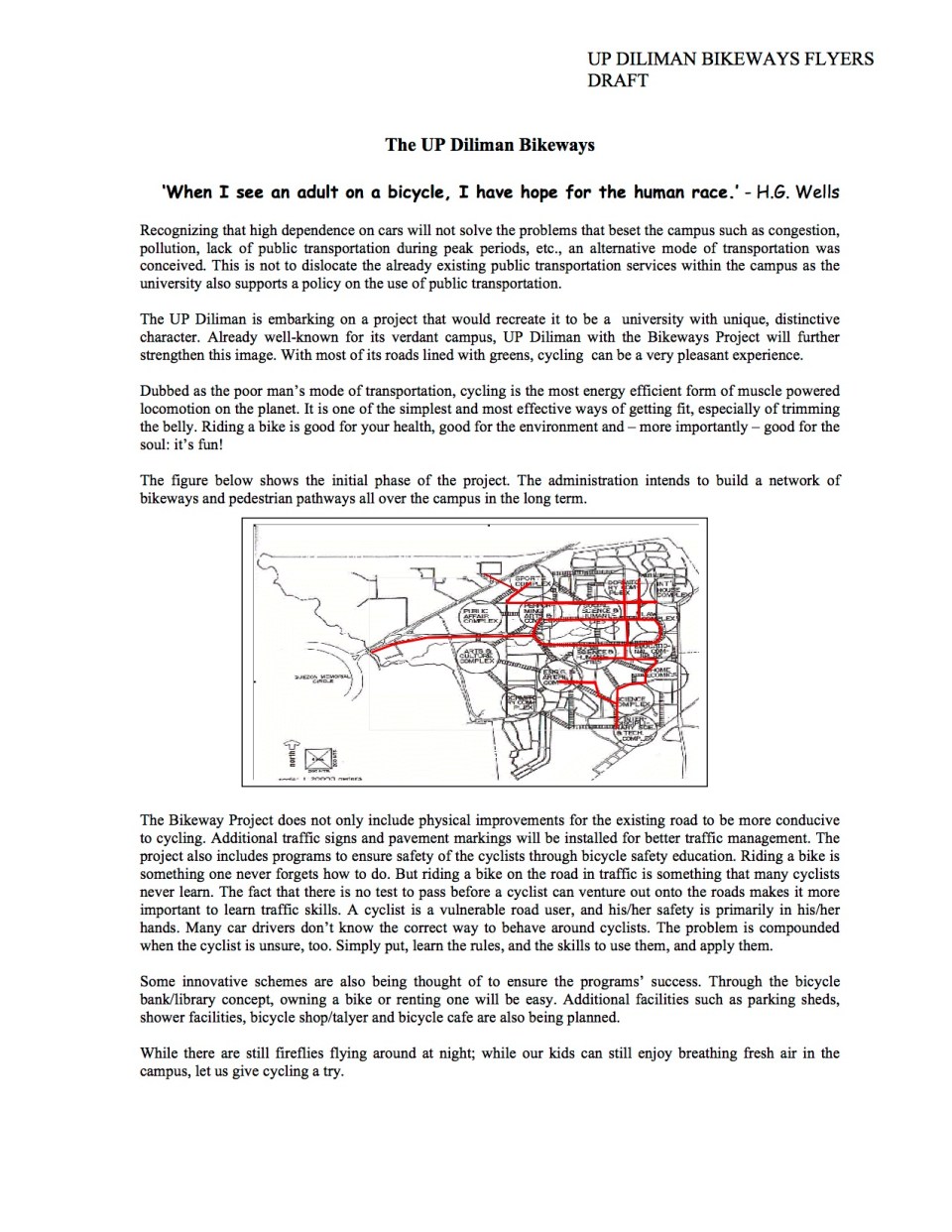 The UP Diliman Bikeways Flyers 2005